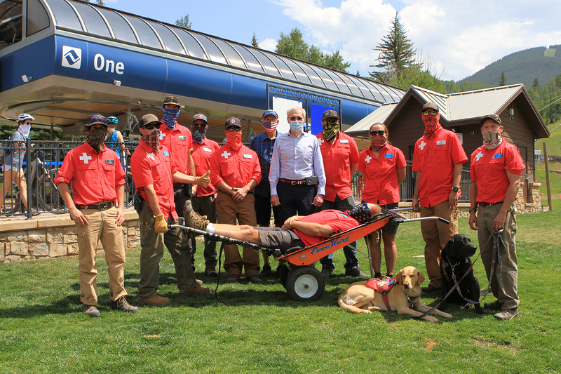 CMM partners with Vail Health to donate an Evackart to Vail Mountain